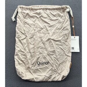 Quince Tan Silk Drawstring Storage Dust Bag Queen Size Bedding Organizer NWT